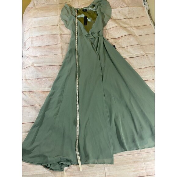 NWT Lulu's Women's Sage Flutter Sleeve Wrap Maxi Dress - Small - Picture 6 of 15